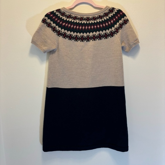 Brooks Brothers Girls Dress Fair Isle Navy Merino Wool Knit Patterned Yoke XL - Picture 3 of 6